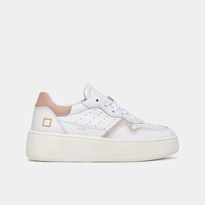 Stylish White and Tan Women's Sneakers